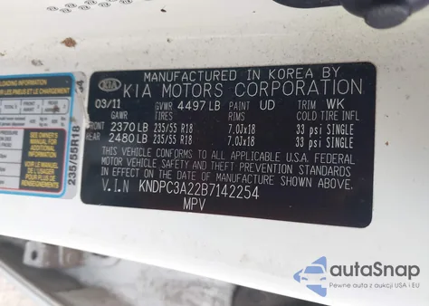 2011 Kia Sportage Ex from USA, damaged, VIN KNDPC3A22B7142254